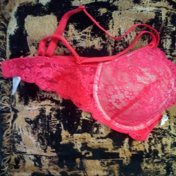 Victorias Secret Dream Angels Lined Demi Bra 32D Red Lace - Picture 6 of 6